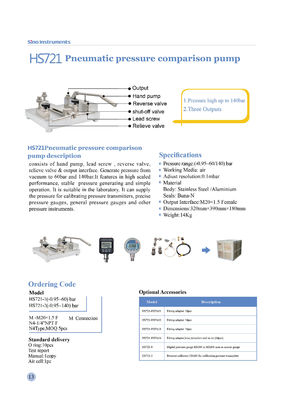 Luftbetriebene HS721 pneumatische Kalibrierbank für präzise Messungen und Kalibrierungen